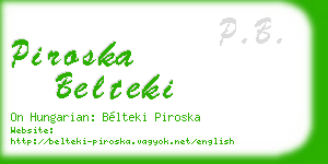 piroska belteki business card